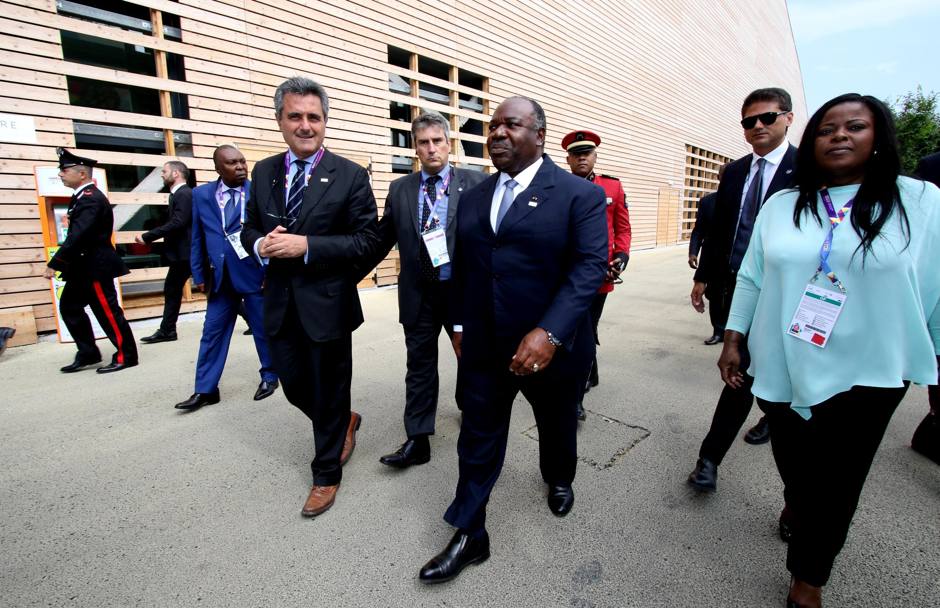 Il Presidente del Gabon Ali Bongo Ondimba in visita ad Expo (Ansa)
